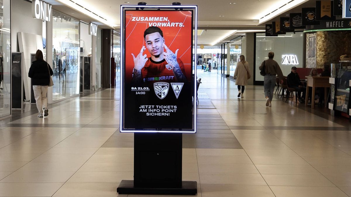 eddy mobile freistehendes Digital Signage — flexibel aufstellbar